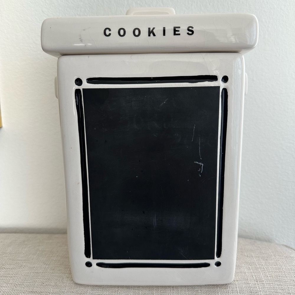 Vintage MSRF chalkboard cookie jar chalkboard canister Rae Dunn style